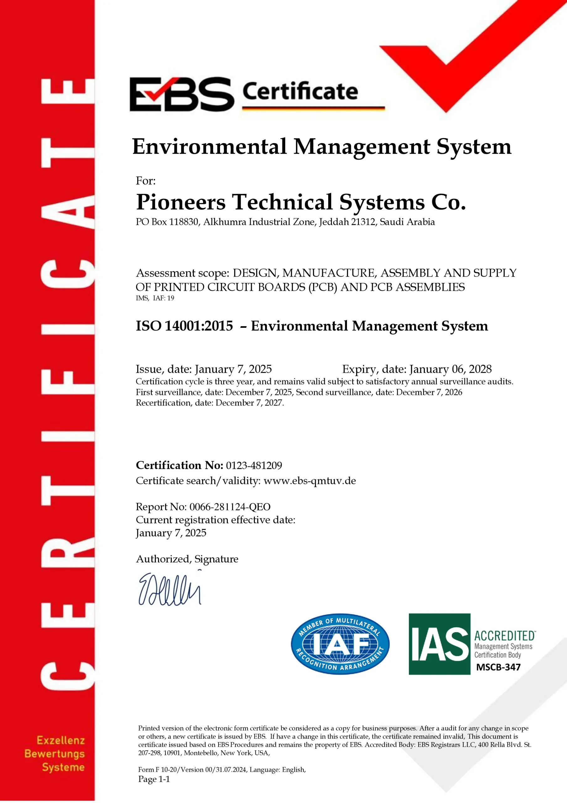 ISO 140012015 Environmental Management System